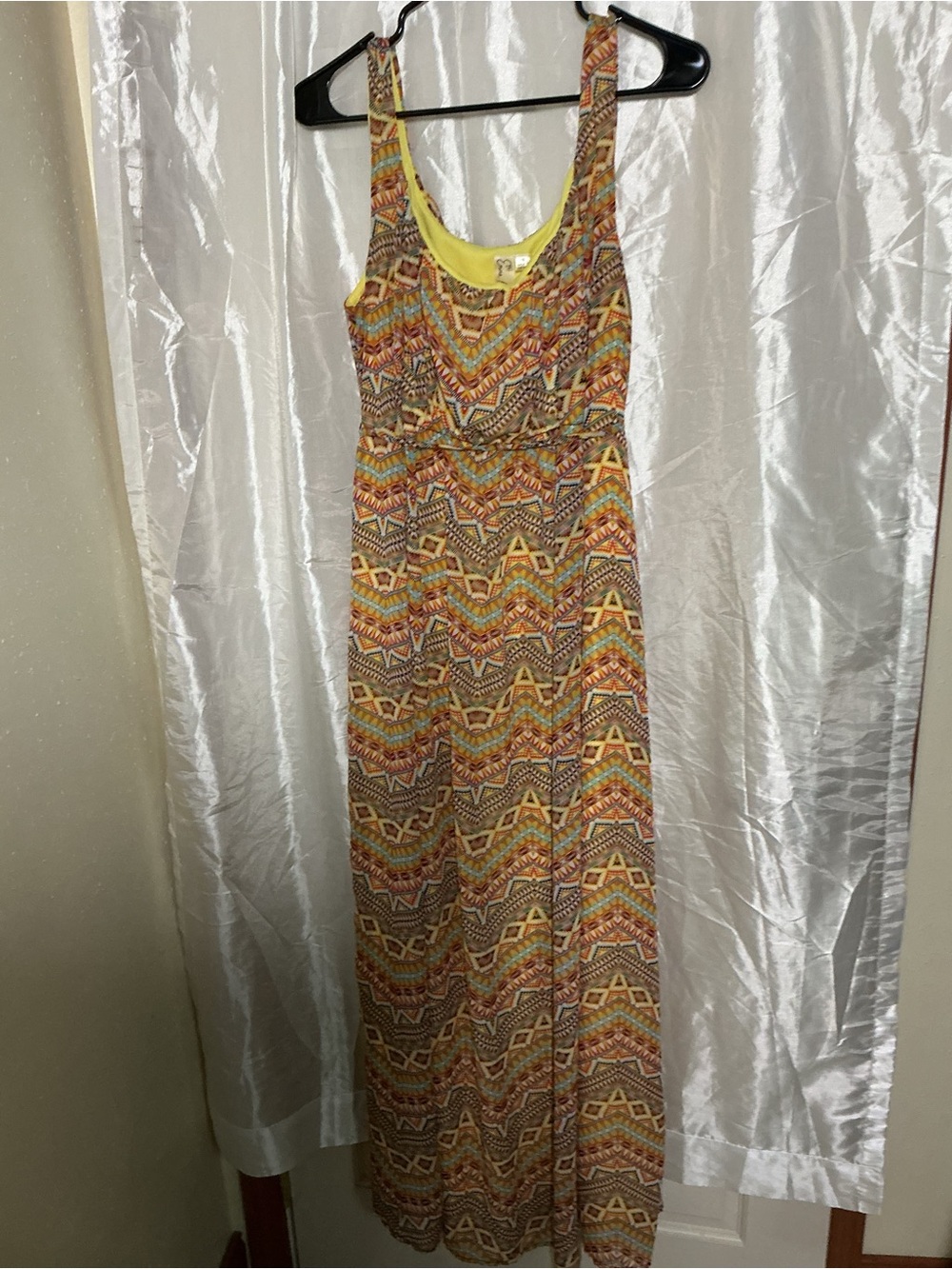 Emma & Michele Yellow Multi-Color Tribal Print Maxi Dress